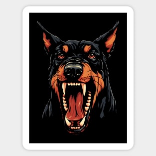 Doberman Vintage Angry Graphic Sticker